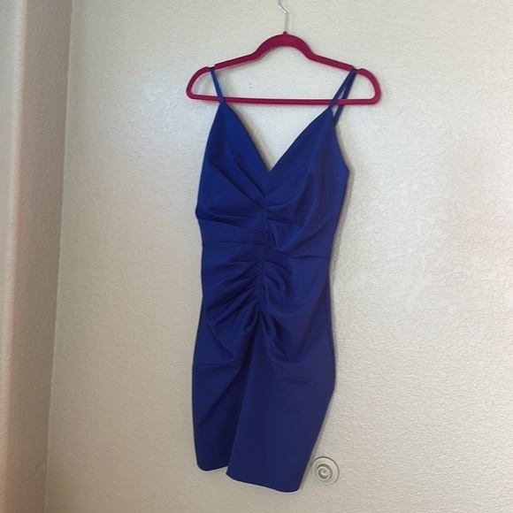 Windsor Ruched Cobalt Blue Mini Dress - Picture 1 of 7